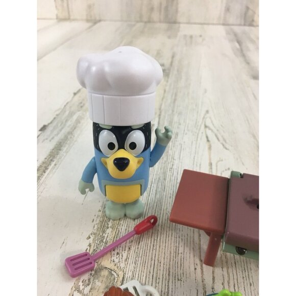 Bluey Bandit Dad Figure Backyard BBQ Grill Food Chef Hat Lot NEW - Picture 2 of 10